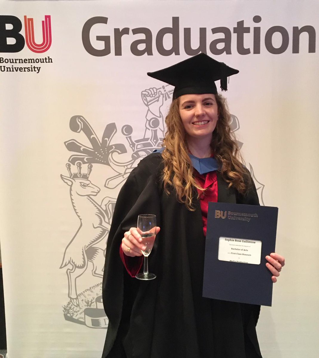 OrchardPR's tweet photo. Congratulations to our very own Account Exec & #Digital Dynamo @s0phiegallienne, who graduated from @bournemouthuni this week with a #FirstClassHonors Degree in Media Production. We're excited to support her #CareerProgression & look forward to seeing what she can achieve! https://t.co/Dwah8wj4pj