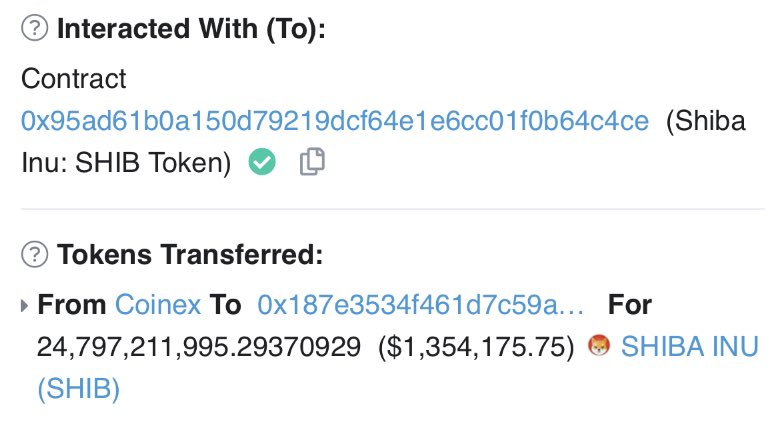 WatcherGuru's tweet image. JUST IN: An #Ethereum whale purchased $1,354,175 worth of #SHIB today. 

TXID: etherscan.io/tx/0xa24528d90…