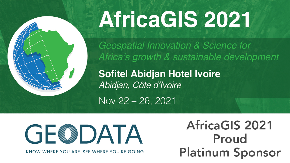 AfricaGIS is excited to welcome on board GEODATA as a platinum sponsor: gis-geodata.com. Register for AfricaGIS here: eis.africa/africagis-2021/