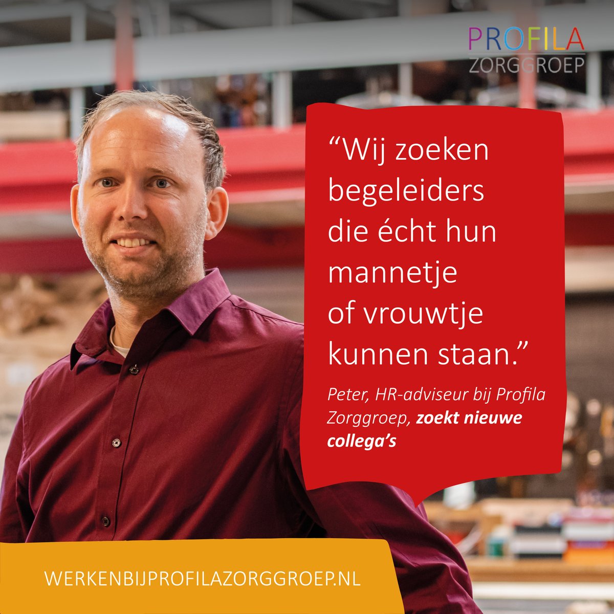 Wil je bij Profila Zorggroep aan de slag? Bekijk onze vacatures: werkenbijprofilazorggroep.nl