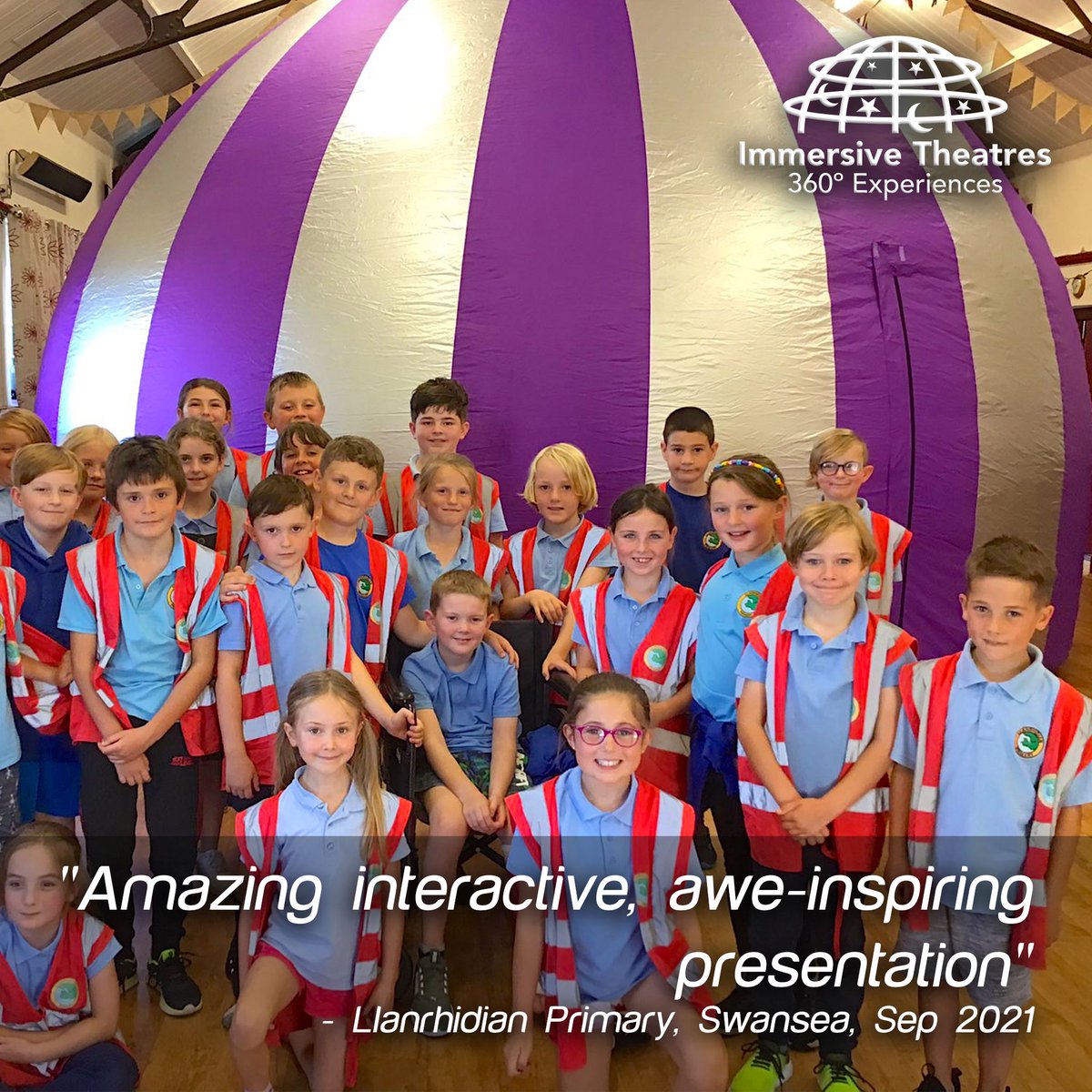 360Theatres's tweet image. 😲 AWE-INSPIRING 😲  "Amazing interactive, awe-inspiring presentation" - Llanrhidian Primary, Swansea, Sep 2021#iEDSpaces #EdTech #ImmersiveEducation #ImmersiveLearning #VR #AR #VirtualReality #Immersion #EduTwitter #scicomm #educhat #ukedchat #bsw22 #BigBangSW #TBBWM2022 #ntchat