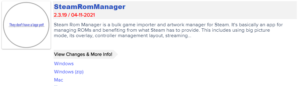 EmuNations's tweet photo. Steam Rom Manager 2.3.19 released!🕹🎮
Available at 👉https://t.co/S8tYIloz2a👈

#emulator #emulation #emulators #gamers #retrogame #retrogames #retrogamer #retrogamers #retrogaming #SteamRomManager https://t.co/d9VvXVa8ML