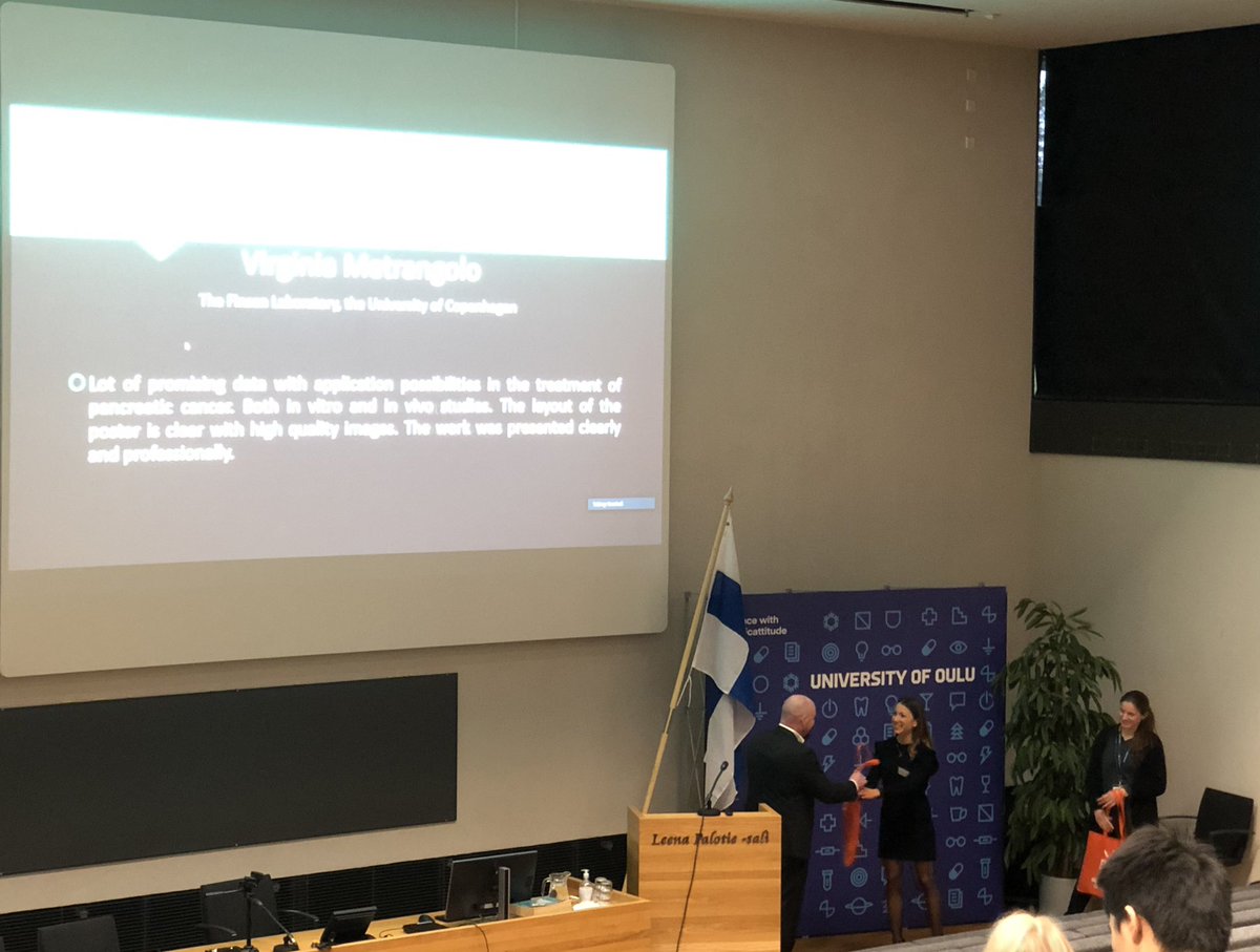DSMB_dk's tweet photo. Thank you @jarkko_koivunen for organising a wonderful 2 day Joint Nordic Matrix Biology Meeting! Nice to see some of our #DSMB members in action with talks and posters! Congratulations Virginia Metrangolo (Finsen Lab/BRIC) for winning the best poster prize! @RaphaelReuten https://t.co/AzNQyXJBE8