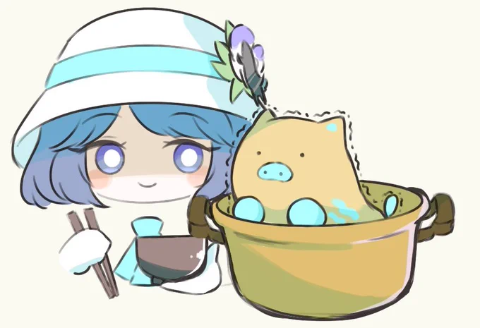 水瓜ちゃん鍋…🍲🐗💦 #ノムart 