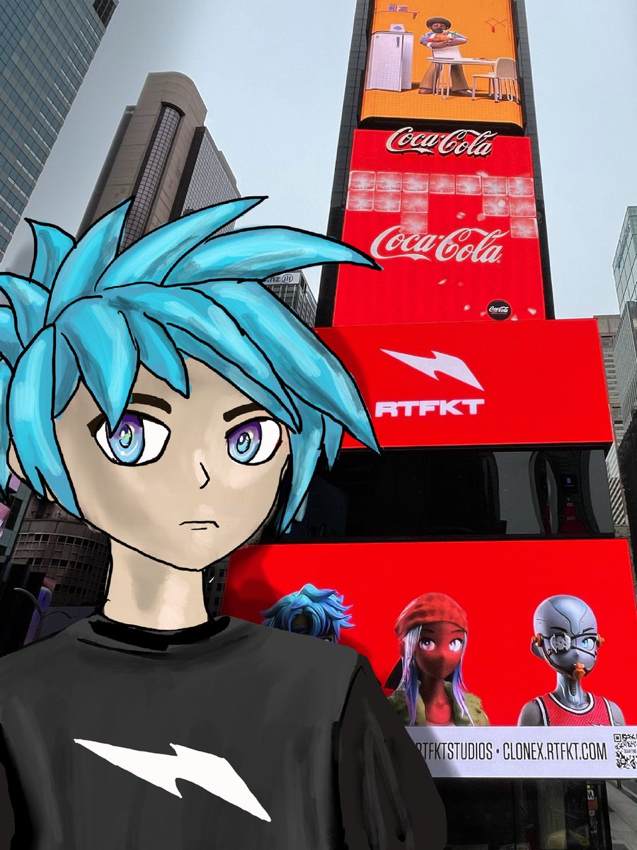 MichaelGulas's tweet photo. I took a real selfie in front of the @RTFKTstudios Times Square and then turned myself into a Clone X.
So excited for this massive project from RTFKT Studios!
Hope the team likes it!
#nftnyc #rtfkt #takashimurakami
@takashipom #NFTs #nftcollector #NFTNYC2021 https://t.co/zNtfiBm8V6