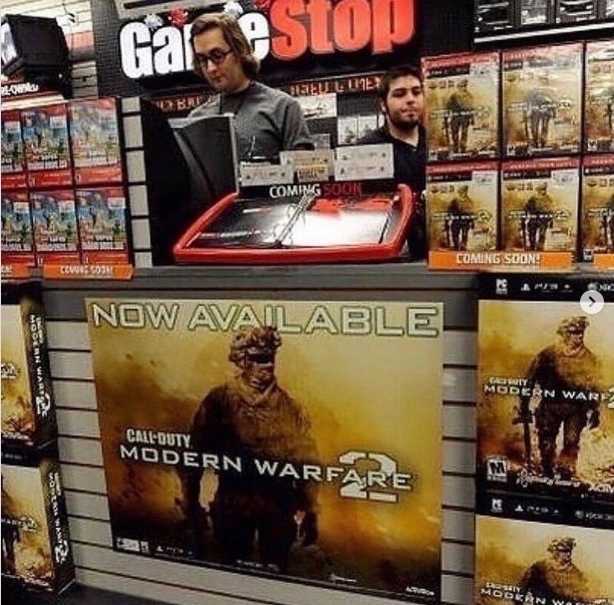 Nothing relates to a midnight release at GameStop