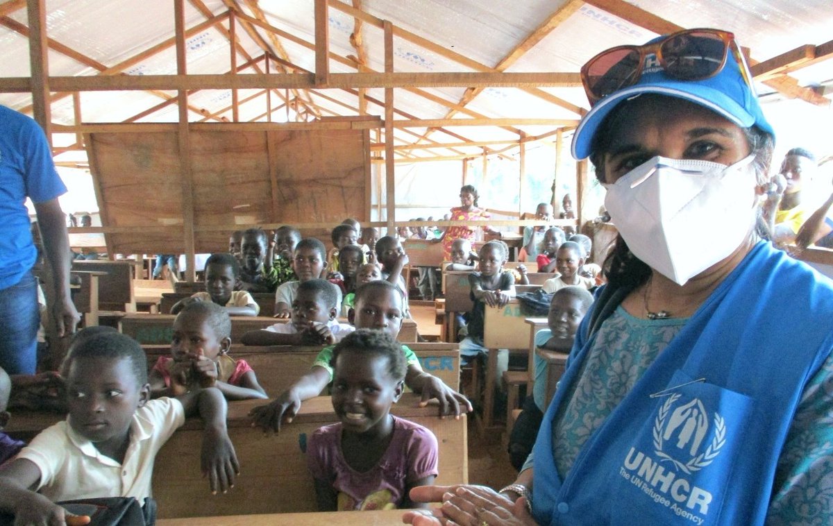 UNHCR_DRC's tweet photo. UNHCR "Alternatives to Camps" Policy is fully in action, says Ms Ritu Shroff, Director of Strategic Planning &amp; Results on mission to 🇨🇩. 

In Modale, we are building 🏫, 🏥, 🏠 as part of our long-term vision to advance inclusion of the people we serve in national systems. https://t.co/90ld8cg02i
