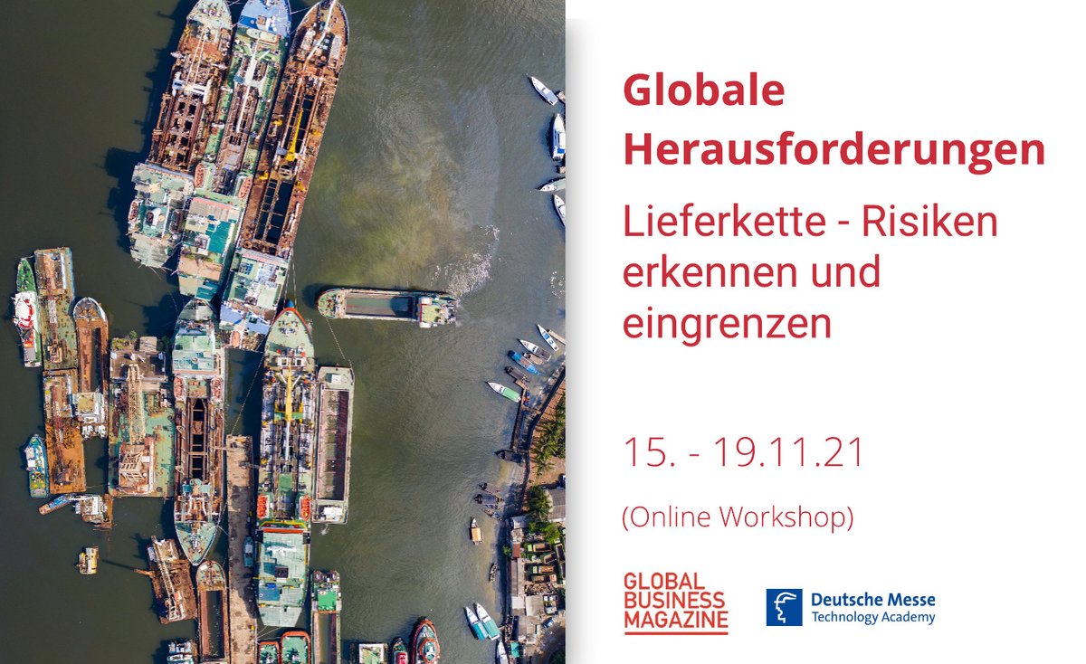 SAVE THE DATE - Besuchen Sie unseren Online Workshop am 15.-19.11.21. Melden Sie sich unter folgendem Link an: technology-academy.group/project/scm/