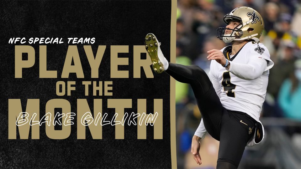 Congrats to <a href="/blakegillikin/">Blake Gillikin</a>: NFC Special Teams Player of the Month 💪