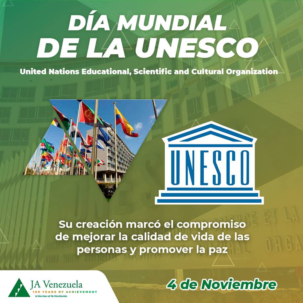 JEV_JA's tweet photo. DÍA MUNDIAL DE LA UNESCO🌐
➡️ El 4 de Noviembre se celebra el Día de la Organización de las Naciones Unidas para la Educación, la Ciencia y la Cultura (en inglés United Nations Educational, Scientific and Cultural Organization: UNESCO).
#JAVenezuela #UNESCO https://t.co/VO2e6jGUjv