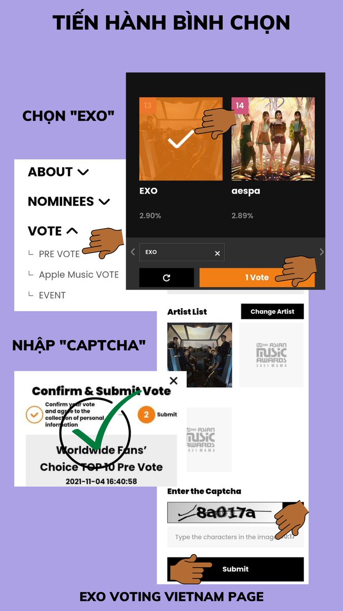 EXOVotingVNF's tweet photo. 🌸HD VOTE CHO EXO Ở MAMA FAN'S CHOICE WEBSITE

📌Link vote:
https://t.co/ymXruWPTMC
- 1 tài khoản vote được 1 phiếu /ngày
- 1 IP vote được 10 phiếu/ngày

I VOTE FOR #MAMAVOTE #exo @weareoneEXO https://t.co/l2Ub3OMG2W