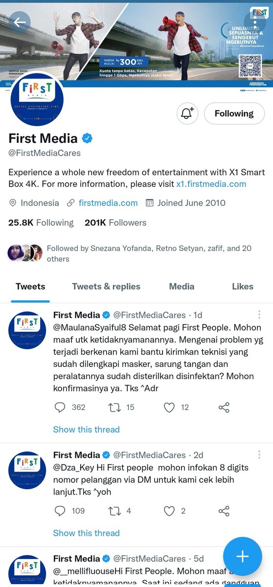 fadhliakbar13's tweet photo. @FirstMediaCares Sudah follow tp belum bisa DM https://t.co/GGb9akFNOk