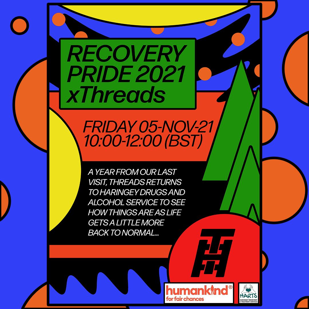 threadsradio's tweet photo. Tomorrow we mark Recovery Pride Week 2021 by catching up with Haringey Drugs & Alcohol Services.
Tune into Threads* at 10 til midday, on Friday 5th November.
@haringeycouncil
#RecoveryPride #Haringey https://t.co/uDu3C4ZsoG