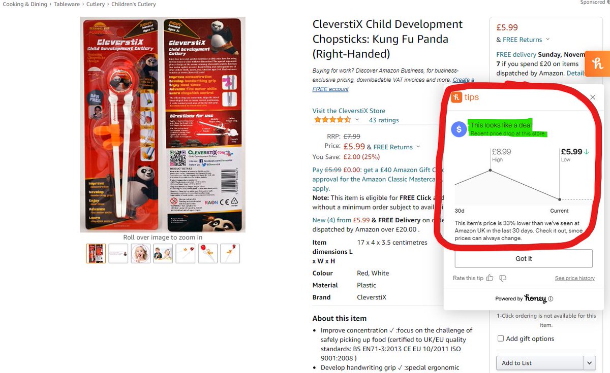 CleverstiX's tweet photo. "This looks like a deal" - @Honey confirms it!: https://t.co/TFHTlnS05m

Be quick &amp; grab a #KungFuPanda #CleverstiX #ChildDevelopment #Chopsticks bargain @AmazonUK  today!

#FineMotorSkills #Handwriting #OT #SEN #DCD https://t.co/toM0VfrQZm