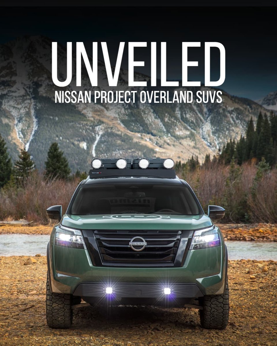 evoIndia's tweet photo. #Nissanโs SUVs get tougher for #SEMA2021! ๐ช
Nissan has endowed the Pathfinder SUV and the Frontier pickup with improved capability off the tarmac, thanks to their #ProjectOverland program. https://t.co/RAmYVP1eW5