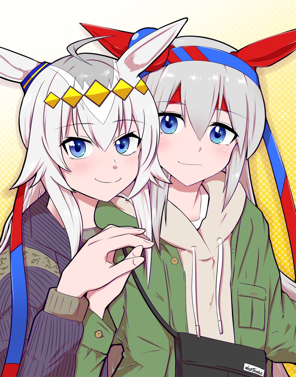 オグリキャップ(ウマ娘) ,タマモクロス(ウマ娘) 「ペタペタオグタマ 」|🏇にしかわ 🏇のイラスト