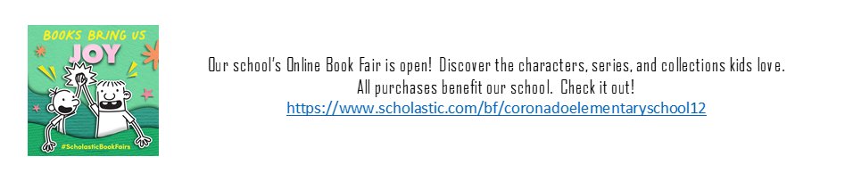 Don't forget to shop the online book fair now through Nov. 14th!

Thank you for instilling a love of reading and supporting our Book Fair.