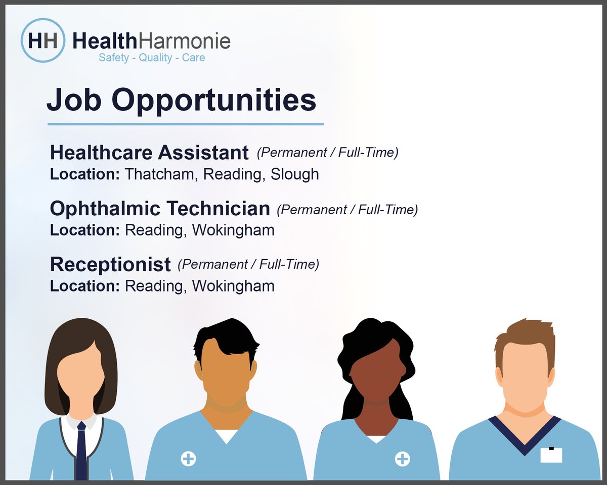 We are recruiting for Healthcare Assistants, Ophthalmic Technicians and Receptionists between the areas of Thatcham, Reading, Wokingham and Slough. If you wish to apply to any of these positions then please visit:
lnkd.in/emzQGwu

#HealthCareJobs #UKJobs #NHS #MedicalJobs