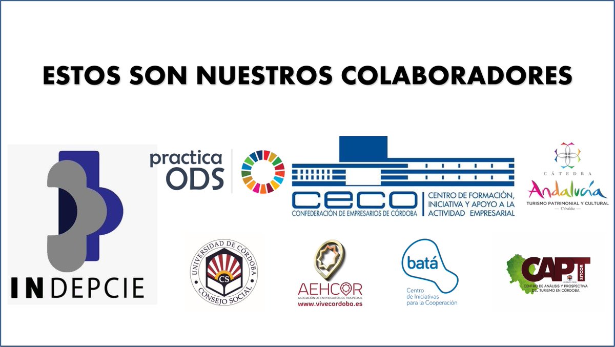 Estas son las entidades que colaboran con WeODS para conseguir que las empresas, públicas y privadas, del sector turístico de Córdoba incorporen los ODS a su actividad, haciendo de Córdoba un referente del turismo sostenible #weods #turismo #ods #turismoresponsable #cordoba