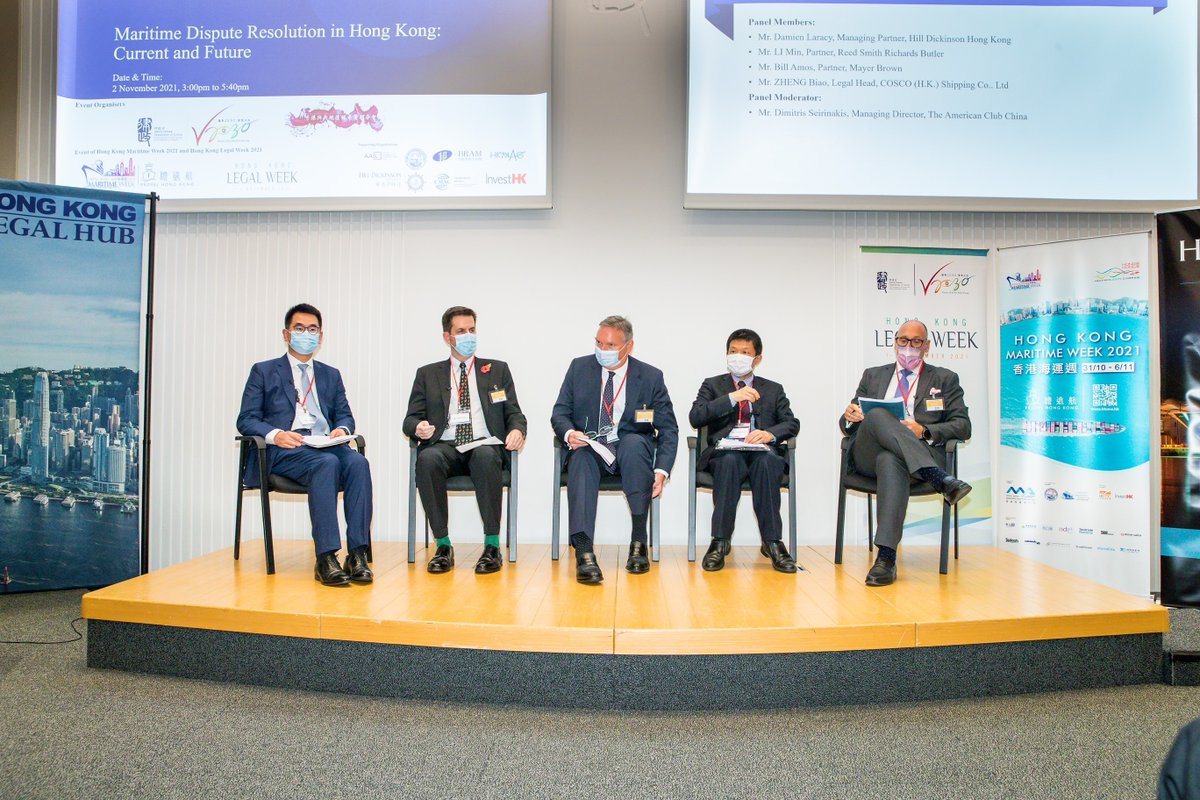 americanpandi's tweet photo. Dimitris Seirinakis recently moderated Panel I: Why #Arbitrate #Maritime Disputes in #HongKong at the #HKMLPA Legal Forum - Maritime Dispute Resolution in #HK, part of #HKMaritimeWeek 2021 &amp; #HKLegalWeek. With @HillDickinson, @reedsmithllp, Mayer Brown &amp; COSCO (H.K.) Shipping. https://t.co/V4KGsUjmUN