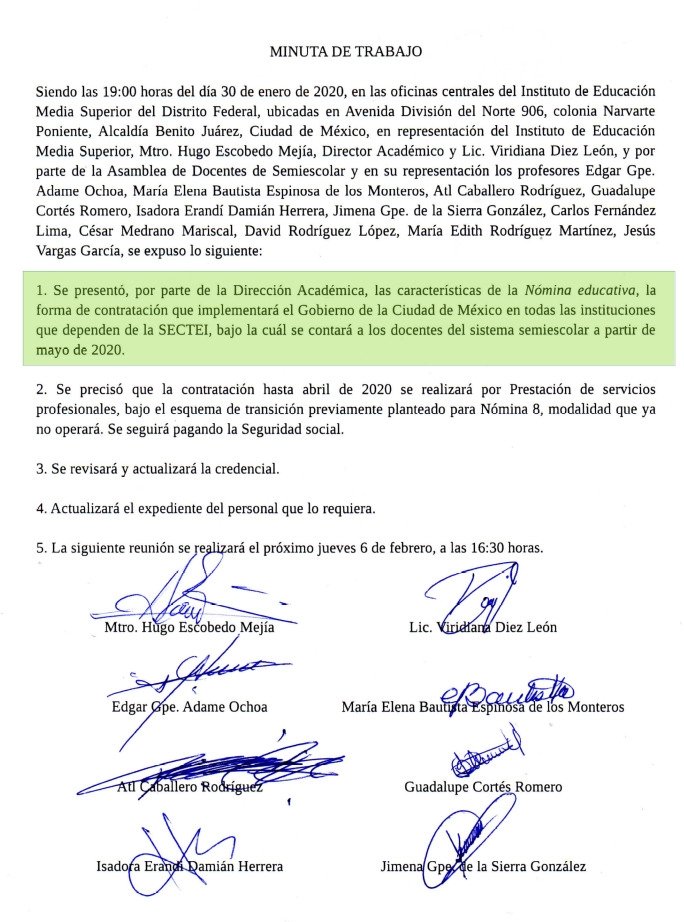 Docentesemiesc's tweet photo. El 30/01/20 se informó la creación de la Nómina Educativa. A casi dos años @Finanzas_CDMX, @SECTEI_CDMX y hasta el @IEMS_CDMX se desentienden de ese proyecto. Parece que "No mentir, no robar, no traicionar" no está en su agenda. #BasificaciónDignaYa @Claudiashein #UnTuitDiario https://t.co/uk7oooOlkB