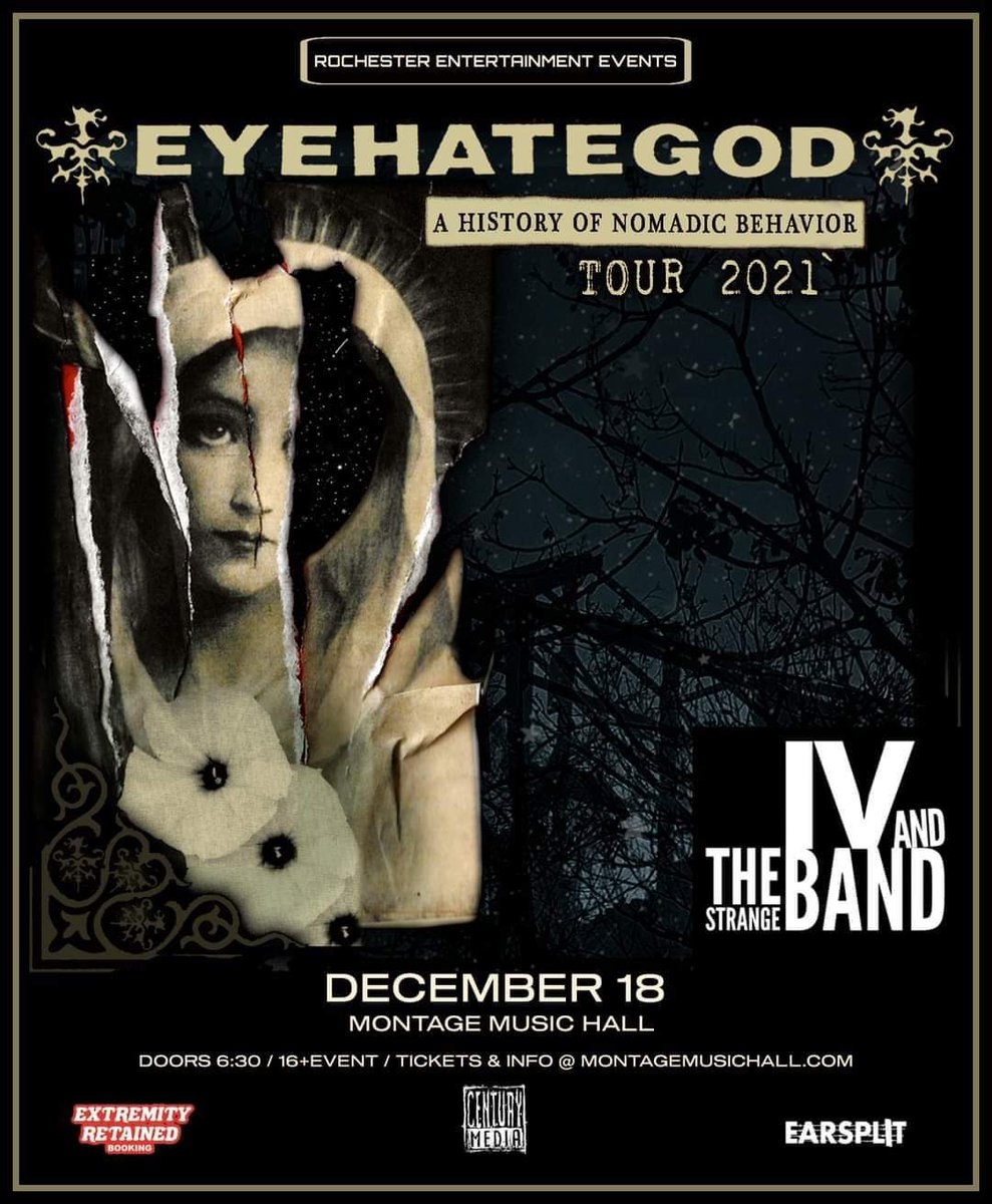 <a href="/EyehategodNola/">EyeHateGod</a> (EYEHATEGOD) w/ <a href="/IVsonofIII/">IV & The Strange Band</a> (IV and the Strange Band) in Rochester, NY

Sat, December 18th // <a href="/TheMontage585/">The Montage Music Hall</a> // Tickets NOW on sale!

Tickets: eventbrite.com/e/eyehategod-t…

RSVP: facebook.com/events/1379449…