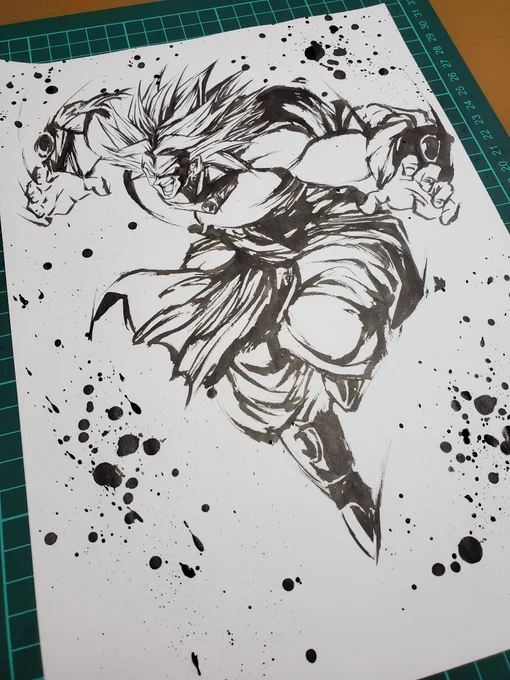 ブロリー描きました☺

#ドラゴンボール #DragonBall 
#ドッカンバトル 
#模写
#墨絵
#イラスト 