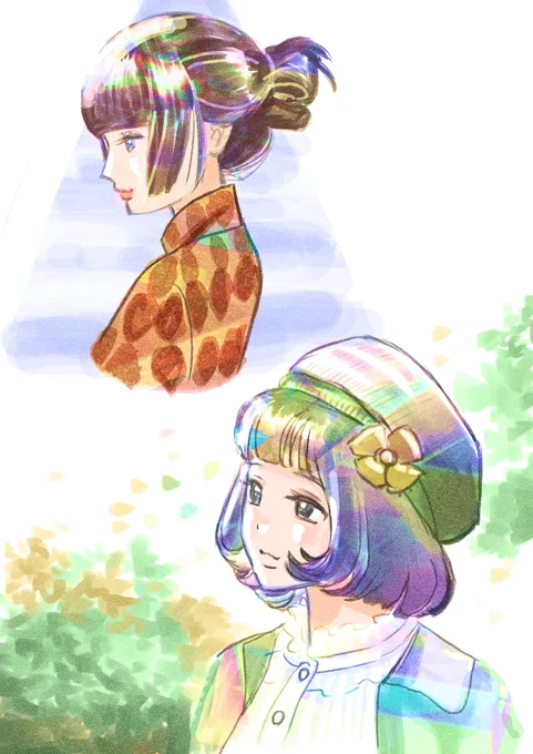 ピンタレストにあった画像をもとに、練習&落書き。 