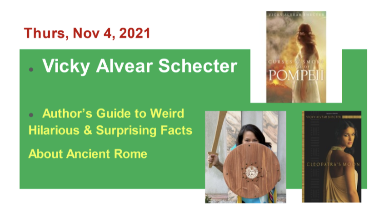 etclassics's tweet photo. Join #ETCLive TONIGHT at 6:30 PM ET for a visit with  @valvearshecter  author of Cleopatra's Moon and Curses and Smoke! 
REGISTER for the FREE ZOOM   https://t.co/46zHfxCIiz
#author #zoom #Latinisfun https://t.co/Ms5uRnL8ek