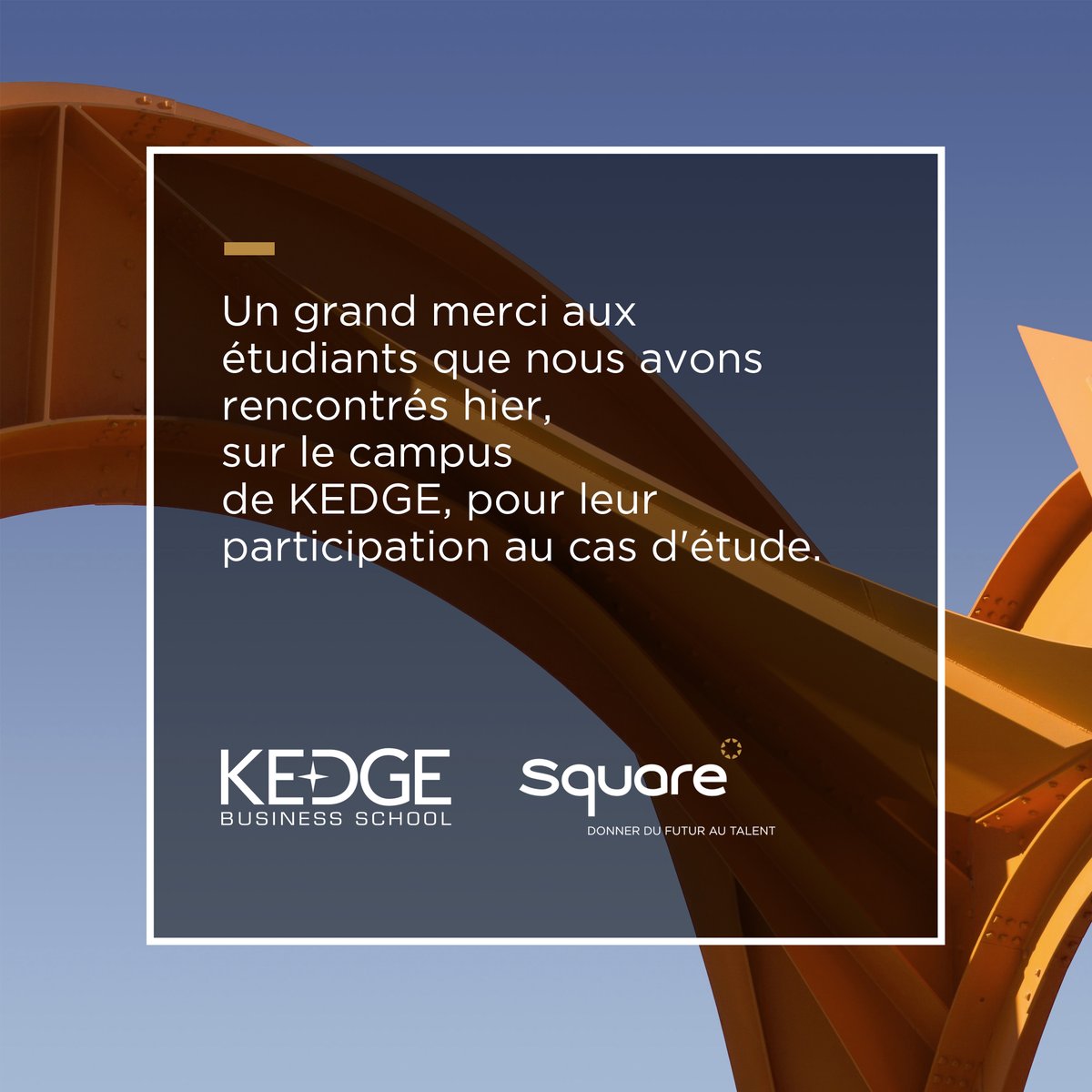 SQUARE_managem's tweet photo. Un grand merci aux étudiants que nous avons rencontrés hier, lors de notre intervention chez @KedgeBS .
#RelationEcole #Conseil https://t.co/Xws2uAFYkY