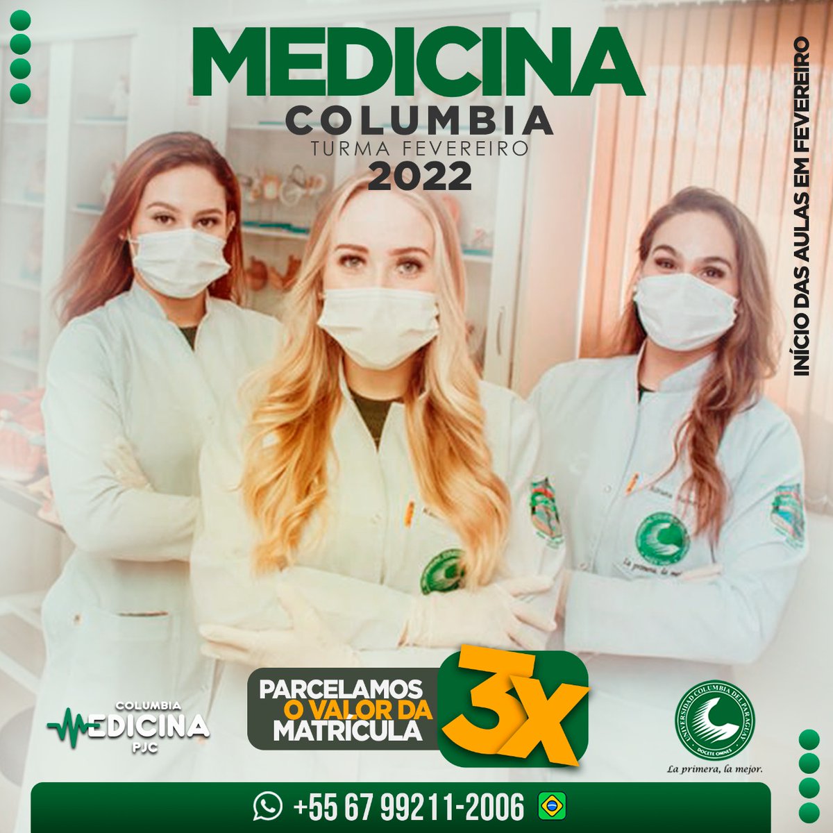 ColumbiaMedPY's tweet photo. Matrículas abiertas! 👨‍⚕️👩‍⚕️💚 #medicina #medicinaporamor #Paraguay #Brasil https://t.co/OR8IavBQTv