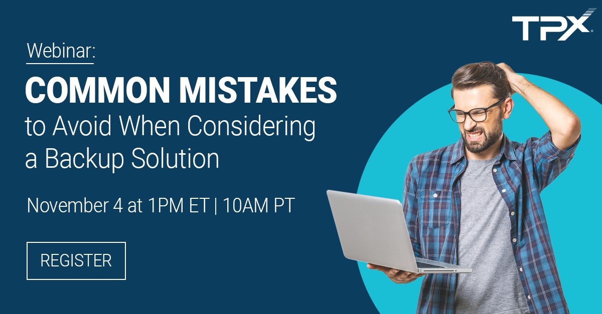 TPxComm's tweet photo. TODAY // Questioning your current backup &amp; recovery solution? When #downtime can cost your org upwards of $5,600 per minute, you need to take your prep seriously. Our experts share how to protect your org’s data &amp; business systems in our webinar today: https://t.co/LqvkhmBrtN https://t.co/n2SvMmNyeS