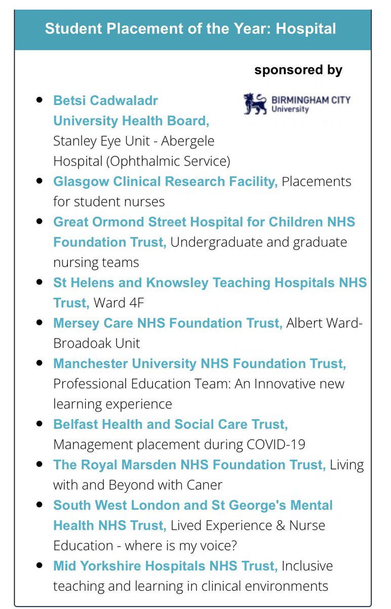 Good luck to <a href="/GlasgowCRF/">GlasgowCRF</a> who are shortlisted for the Student Nursing Times Awards in the Student Placement of the Year category. The ceremony is in London today #exciting #SNTA #whywedoresearch #makespace4research