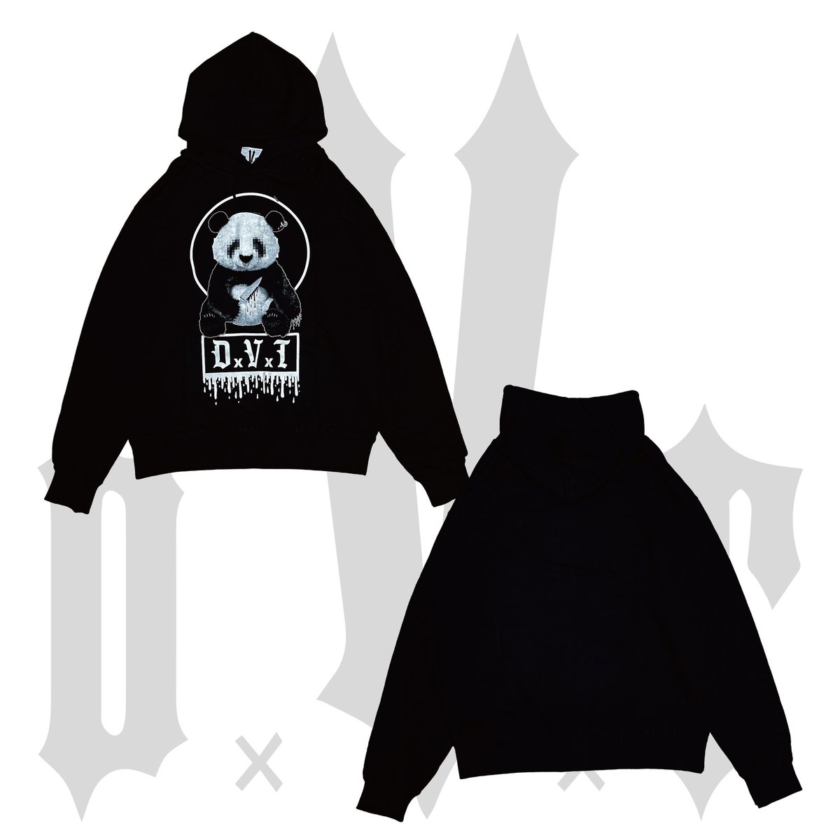 DVT_official's tweet photo. 「Murder panda」パーカー

明日SHIBUYA duo
先行販売開始
10オンス裏毛BIGパーカー
DVT人気デザインを前面に落とし込んだポケットレス仕様

2カラー展開
・ブラック×ホワイトパンダ
・ブラック×レッドパンダ

ユニセックス
ルーズシルエット
着丈77身幅66

特別価格¥6500+tax
（イベントは税込¥6500) https://t.co/BSRlneWbqK