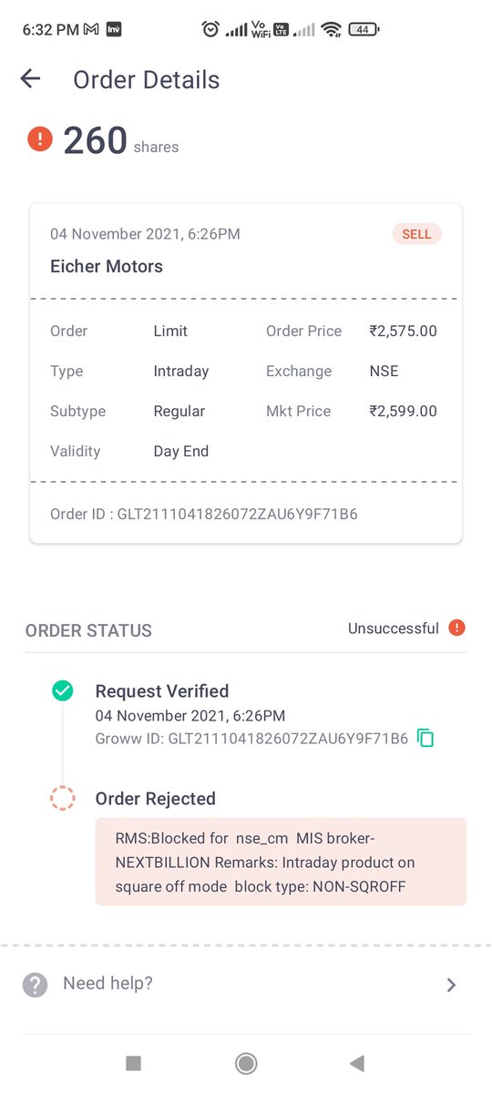 Karan00501729's tweet photo. Why Intraday trades are not getting executed ? @_groww  fuck you man....time is almost over https://t.co/9fw6H2Tp5W