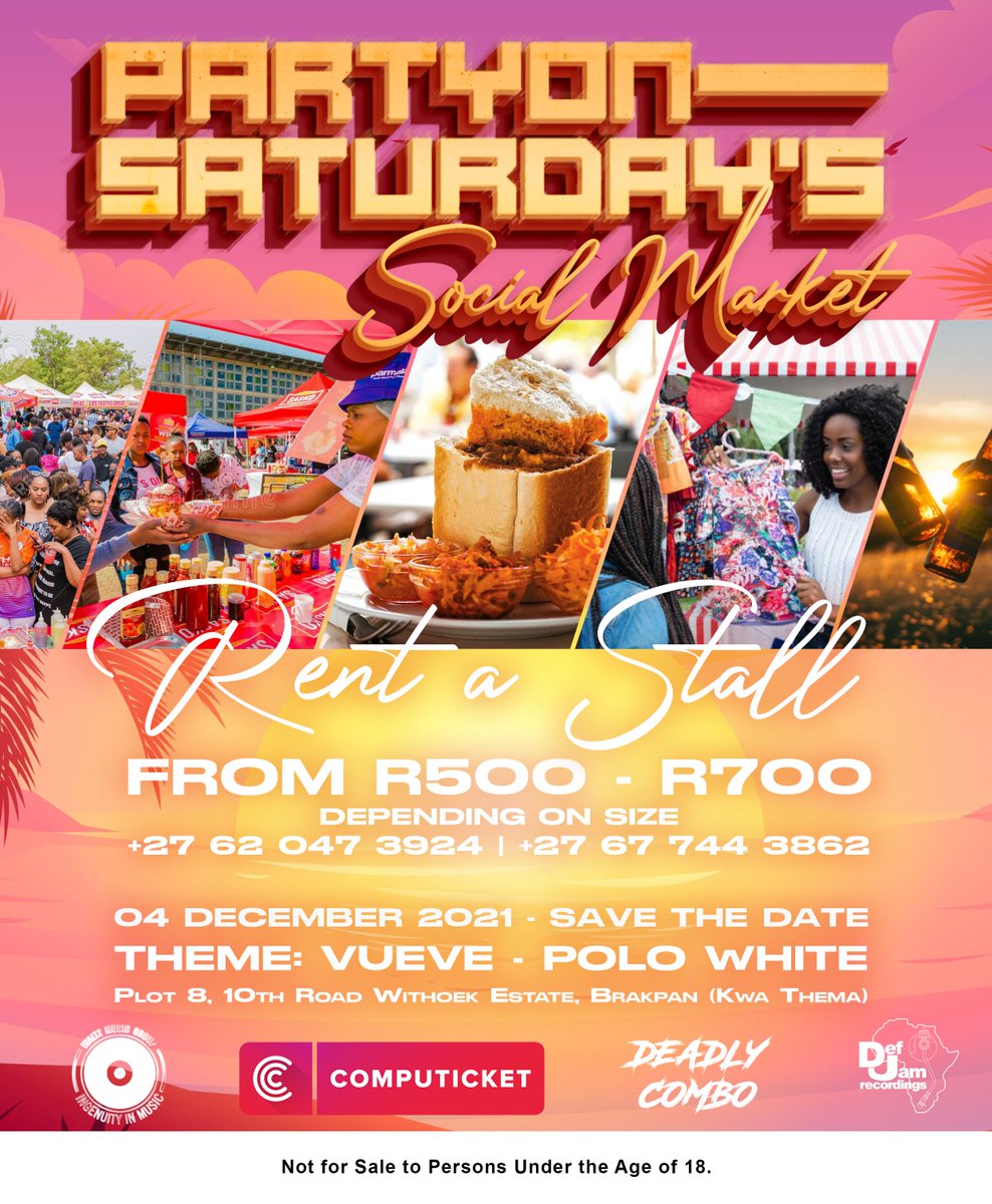 If you’re a business owner and you pushing product, You can rent a stall now on the number(s) on the flyer.