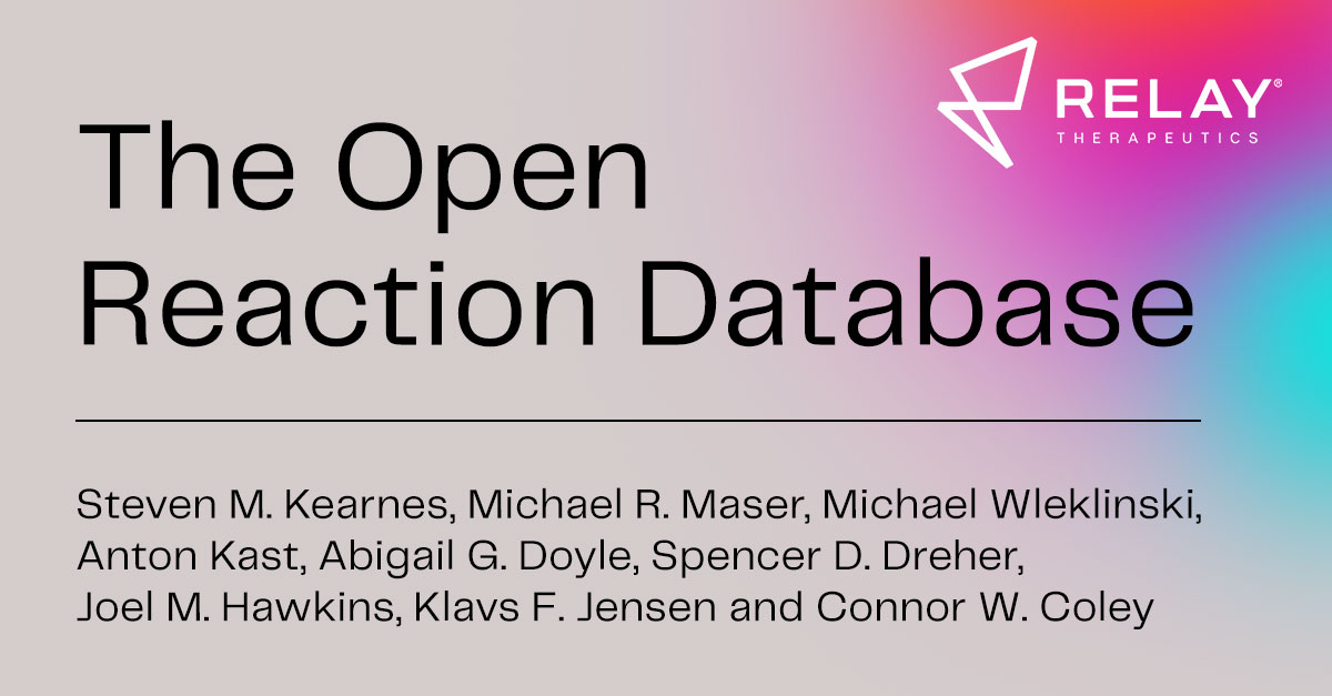 Check out our Director of AI Research @StevenKearnes' newly published work on the Open Reaction Database, an open-access initiative for sharing chemical reaction data, written with peers at @MIT, @Merck, @Pfizer, @UCLA, @NSF_CCAS, @Google & @Caltech. bit.ly/3BOLGjM