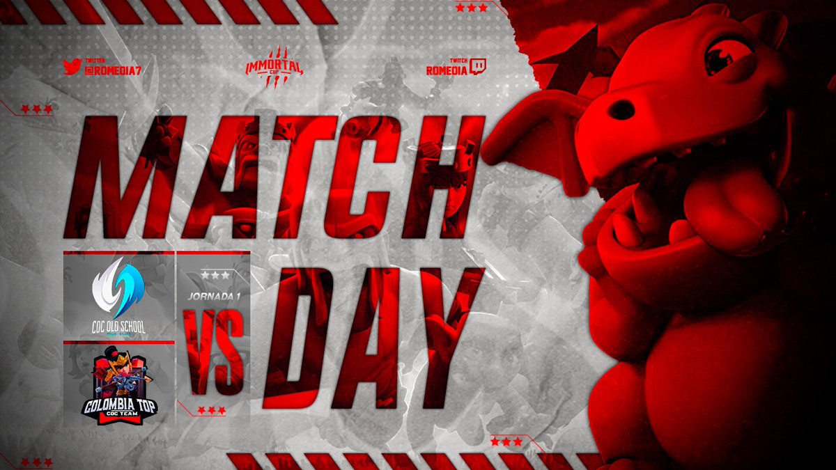 Hoy🙃
2 guerras de la Immortal Cup
@CreamRealBetis vs <a href="/chosenteamcoc/">LF ChoseN's oficial</a> 5pm 🇲🇽
Luego <a href="/coc_old/">CoC Old School</a> vs <a href="/ColombiaTop1/">Colombia Top</a> 7pm 🇲🇽
Todo por mí canal de Twitch
Twitch.tv/romeoia