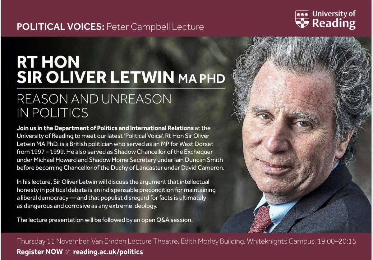 rdgpolsoc's tweet photo. @UoRPolitics are running two great events coming up in the next two weeks! These are both great opportunities, the first to hear from a really prestigious MP and the other to hear about the experience and careers of our own professors. Hopefully see you all at both! https://t.co/8ueb7T4zIE