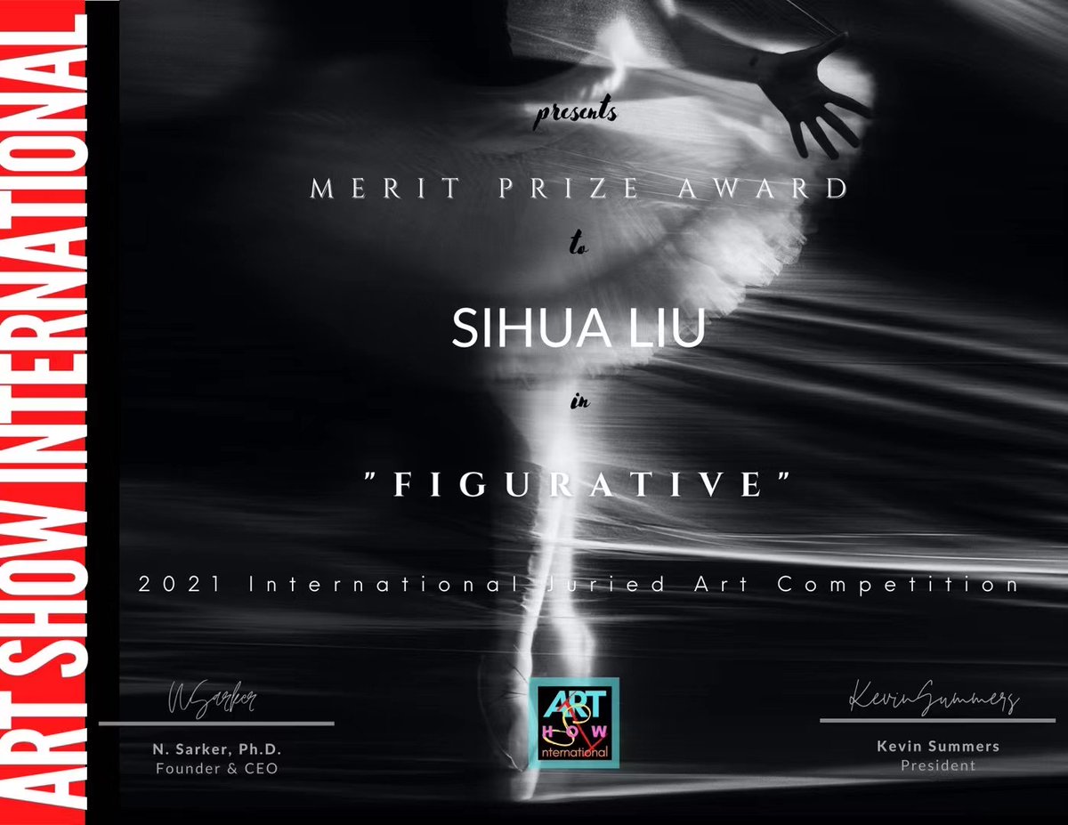 SihuaLiu's tweet photo. Oil Painting 《Flowery》won the Merit Prize of Figrative-2 International Art Show https://t.co/X1LViFr4JA