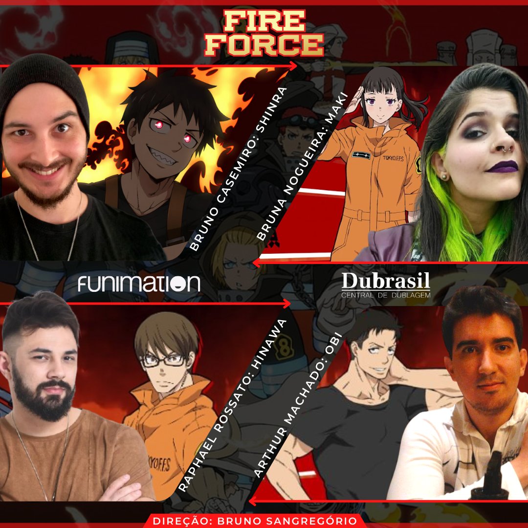 Revelado novos dubladores. Haumea terá - Fire Force Brasil