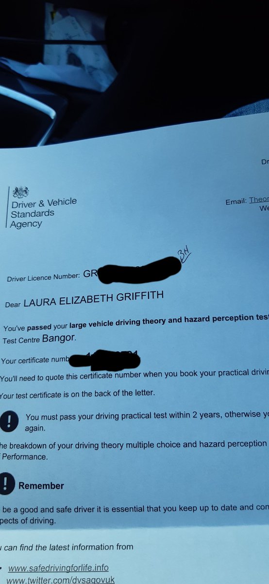 LauraGriffiths9's tweet photo. LGV theory test passed 😁🥳 https://t.co/cf7Jm8v67k