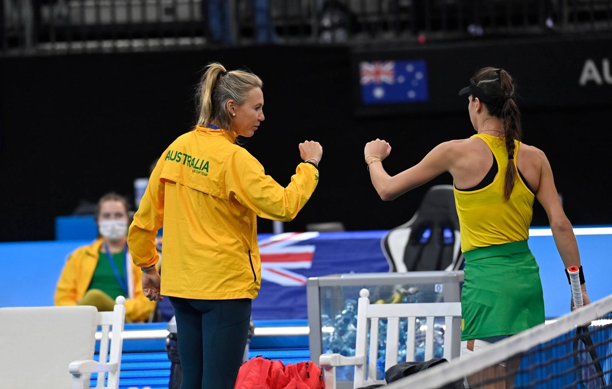 BJKCup's tweet photo. Welcome to the semi-finals, @TennisAustralia 👋

#BJKCupFinals https://t.co/SbGiSv1zJH