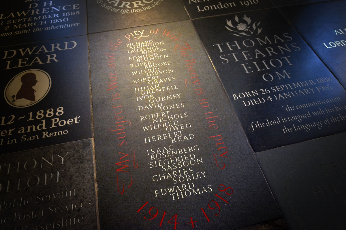 wabbey's tweet photo. 'My subject is War, and the pity of War. The Poetry is in the pity.'

Solider and poet Wilfred Owen died #OTD in 1918, killed on the battlefields of northern France just a week before Armistice Day. He is remembered in the Abbey alongside other poets of the First World War. https://t.co/NS19YExqZ0