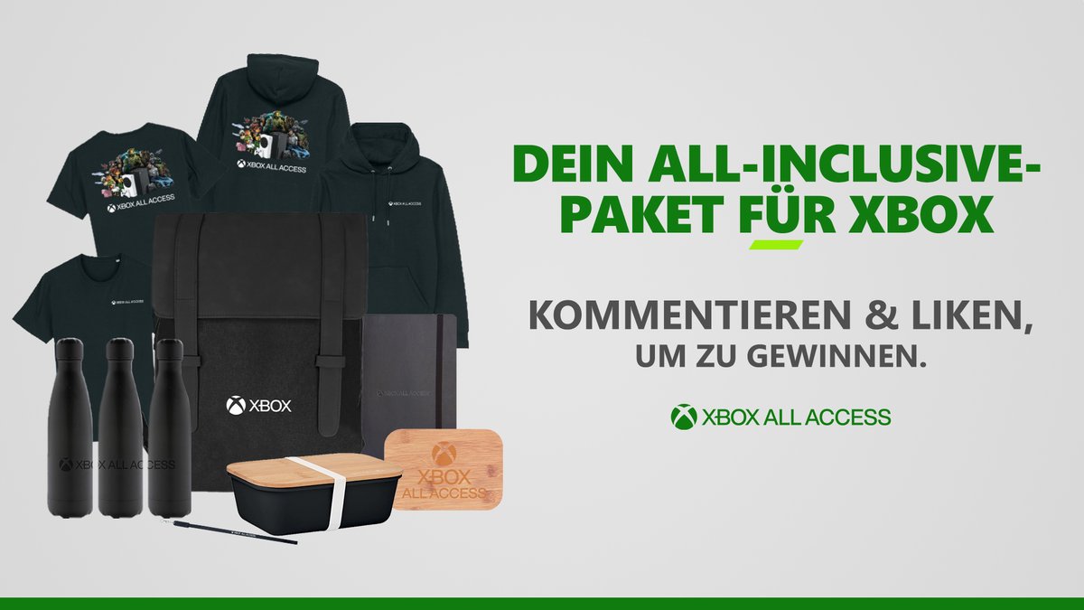 XboxDACH's tweet image. 🚨 GEWINNSPIEL! 🚨

Zur Feier vom Xbox All Access-Start haben wir ein Gewinnspiel für euch vorbereitet! Gewinnt 1x Xbox All Access-Fanpaket! 🙌

So macht ihr mit:
1. @XboxDACH folgen ✅
2. Tweet liken + RT ❤️🔁

TNB 👉 xbox.com/de-DE/promotio…