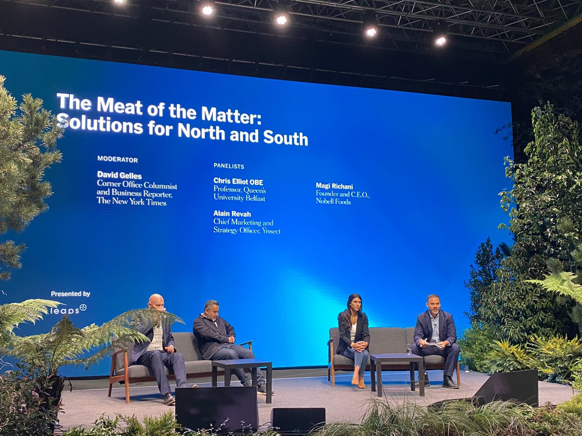 “As a consumer you get to vote with your fork 3 times a day’ says <a href="/MagiRichani/">Magi Richani</a>. But all on <a href="/dgelles/">David Gelles</a>’s panel agree that individual responsibility must be born by the global North&amp;West &amp; sustainable food solutions need to come from policy makers and industry too. #nytclimatehub