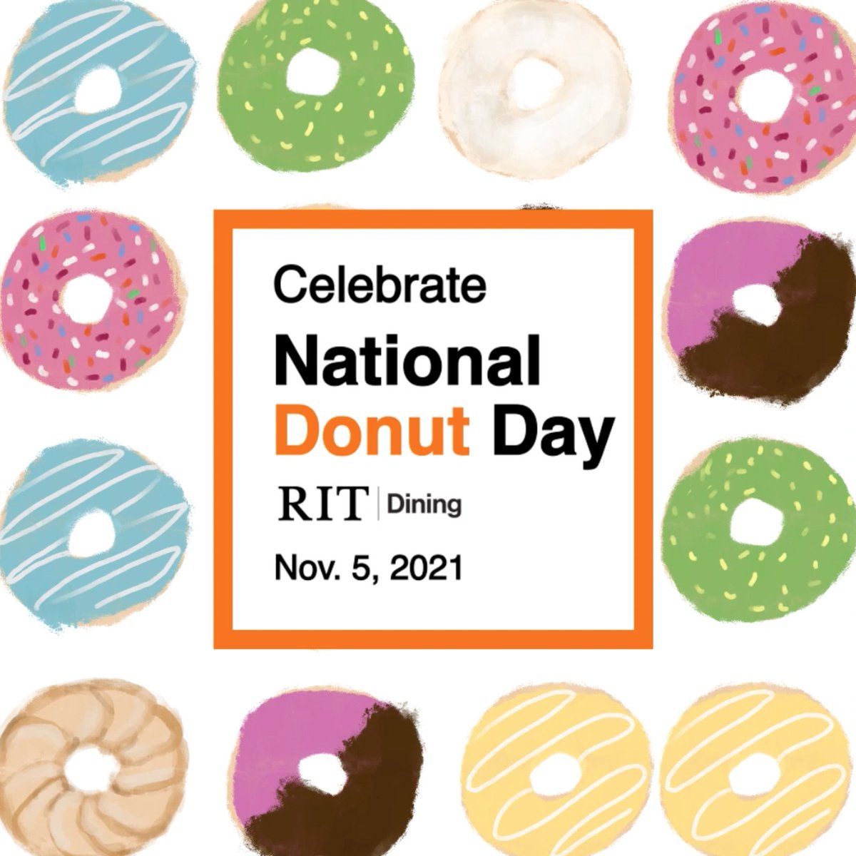 "Donut" miss out on National Donut Day, tomorrow, Nov. 5! Check out bddy.me/3bJlvR3 to see all participating locations 🍩