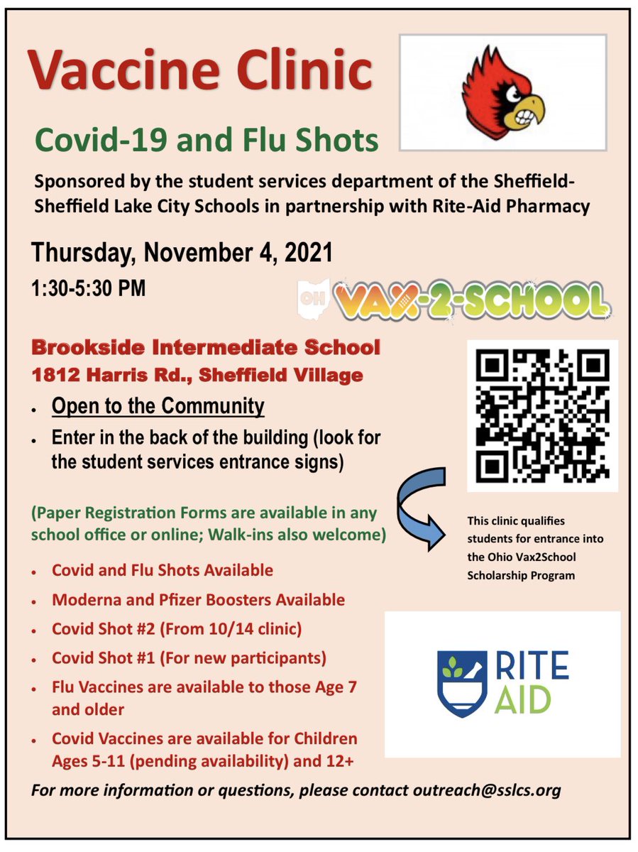 Monique_G22's tweet photo. Vaccine clinic at Brookside Intermediate School - open to the Public

Today: 1:30pm to 5:30pm https://t.co/oOof4B0kBm
