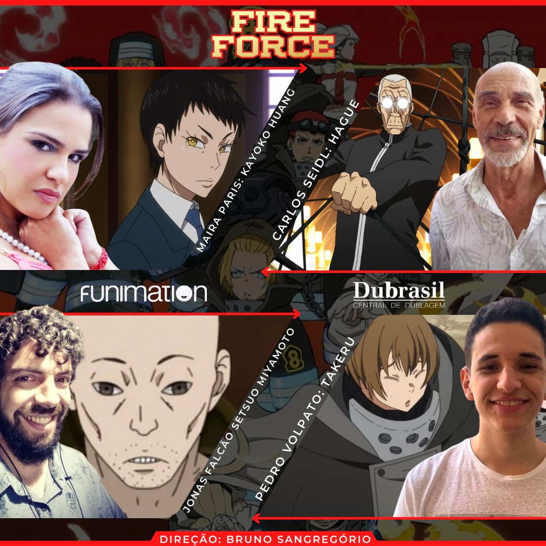 Revelado mais dubladores para o - Fire Force Brasil