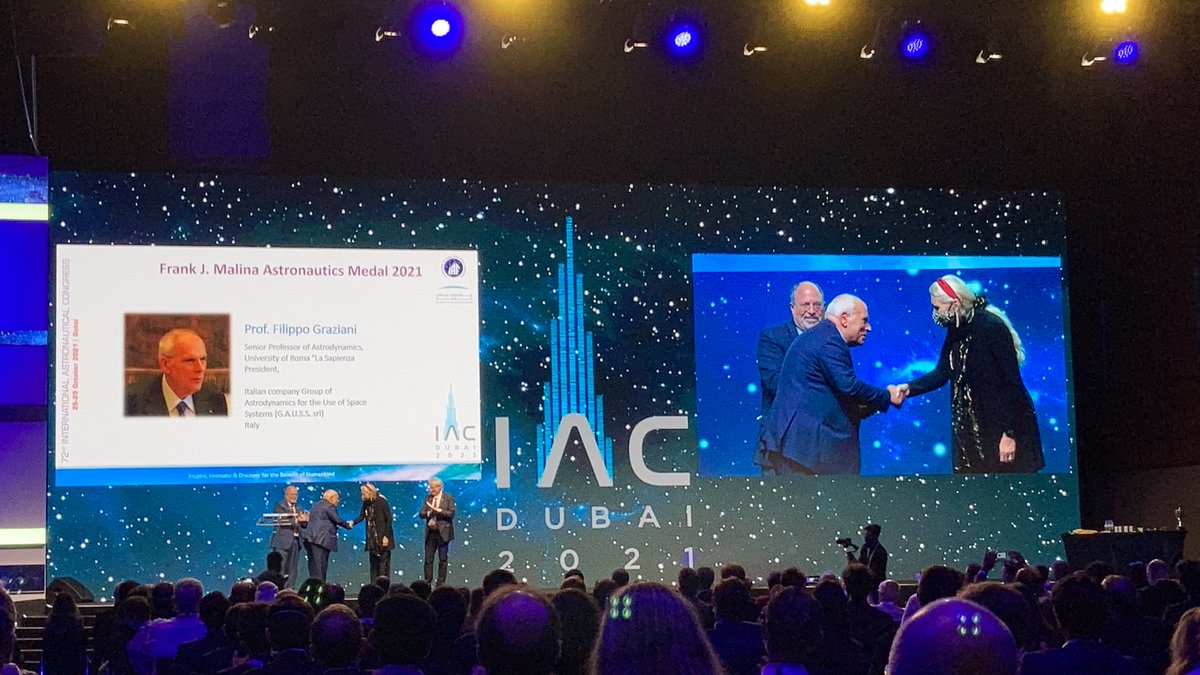 Prof. Filippo Graziani, President of GAUSS, was awarded the Frank J. Malina Astronautics Medal during the closing ceremony of the 2021 International Astronautical Congress held in Dubai, UAE.

Head over to our #GAUSS website for more info and video!

gaussteam.com/graziani-frank…